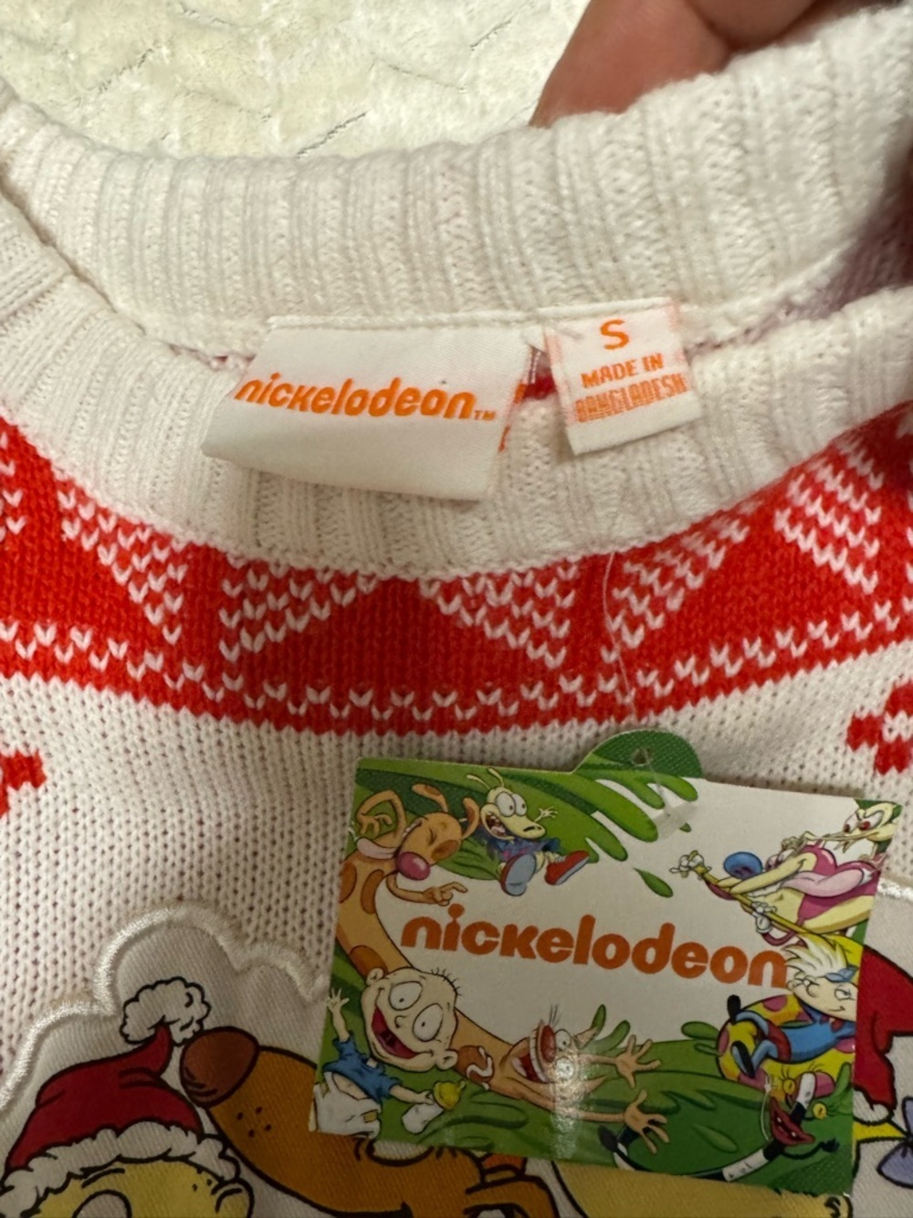 Nickelodeon Rugrats Red and White Holiday Sweater - Picture 3 of 6